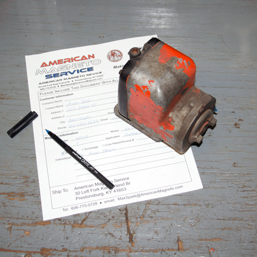 Magneto shipping form